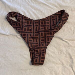 SHEIN Brown Geometric Bikini Bottom